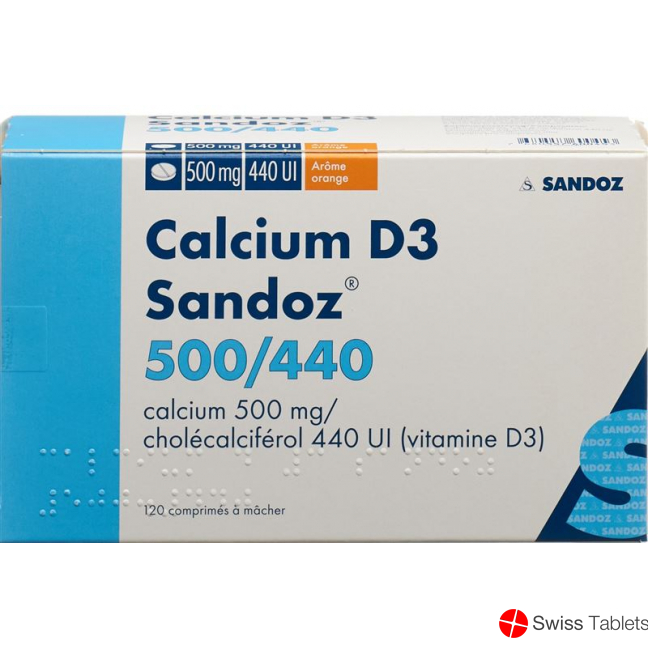 Calcium D3 Sandoz 500/440, Kautabletten mit Orangenaroma