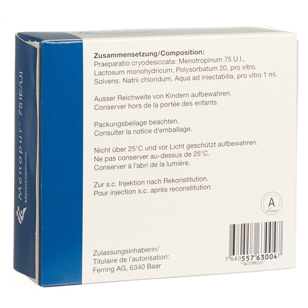 Menopur, Pulver und Lösungsmittel zur Herstellung einer Injektionslösung