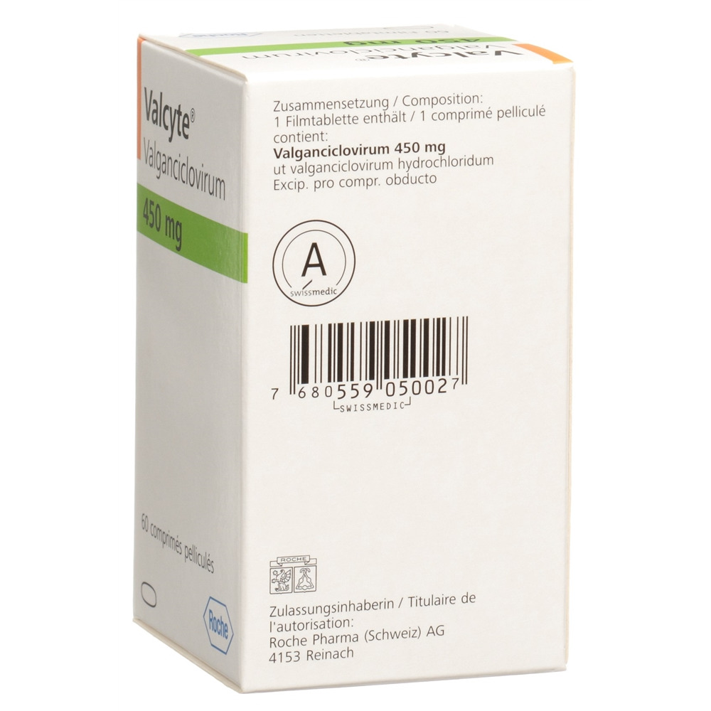 VALCYTE cpr pell 450 mg bte 60 pce