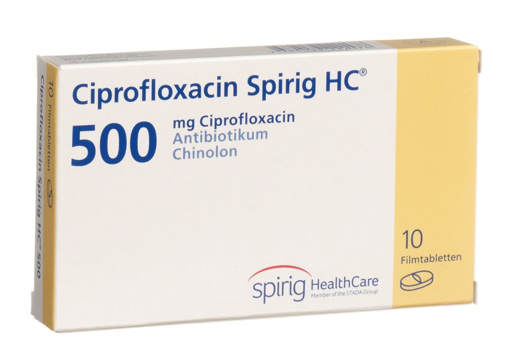 CIPROFLOXACINE Spirig HC cpr pellic 500 mg 10 pce