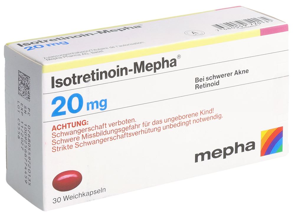 ISOTRETINOIN Mepha caps moll 20 mg 30 pce