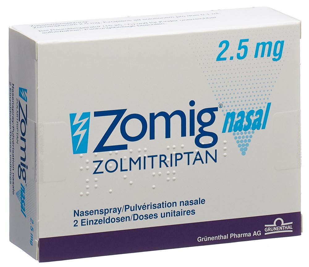 ZOMIG nasal spray nasal 2.5 mg monodos 2 pce
