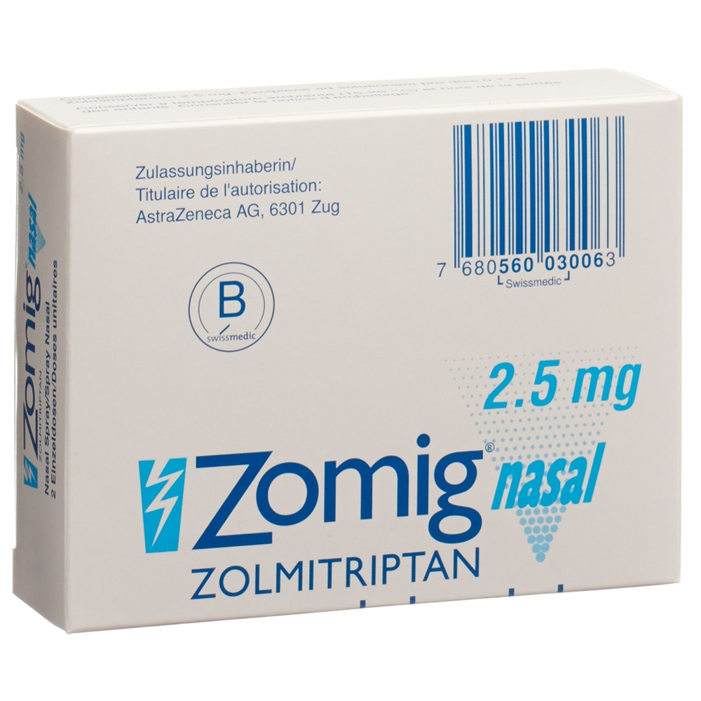 ZOMIG nasal spray nasal 2.5 mg monodos 2 pce