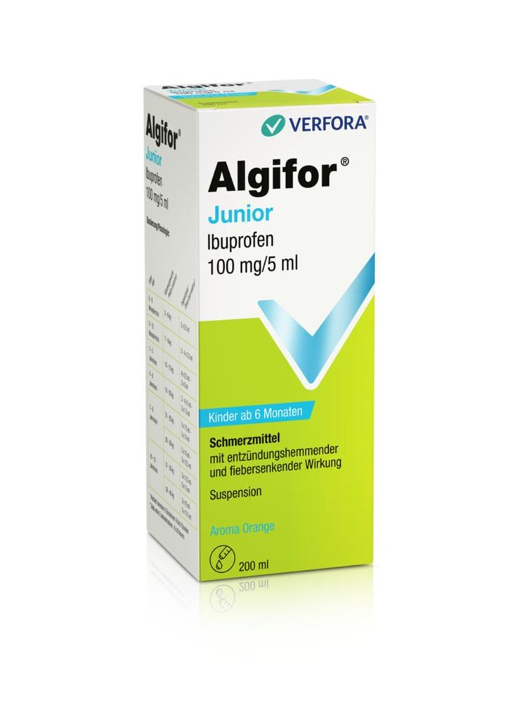 ALGIFOR Junior 100 mg/5ml av ser dosage fl 200 ml