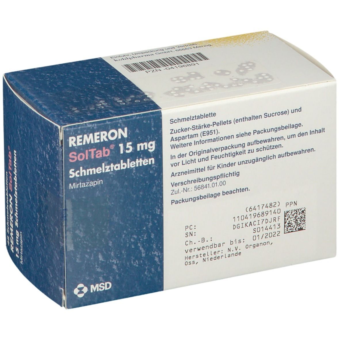 Remeron SolTab 15 mg, Schmelztabletten