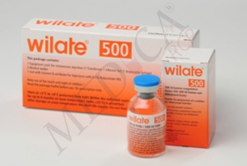 Wilate 500 I.E., Pulver und Lösungsmittel zur Herstellung einer Injektionslösung