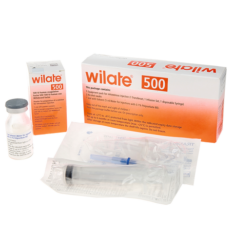 Wilate 500 I.E., Pulver und Lösungsmittel zur Herstellung einer Injektionslösung