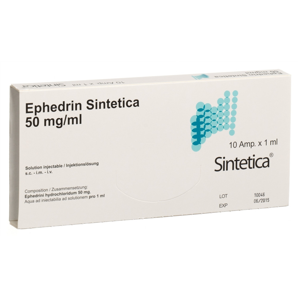 Ephedrin Sintetica 5mg/ml vials, soluzione iniettabile