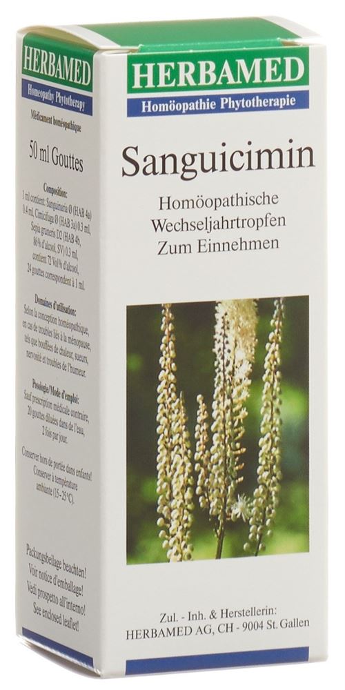 Sanguicimin, homöopathische Wechseljahrtropfen