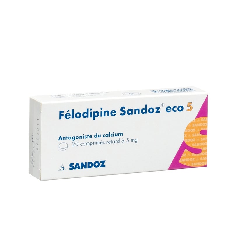 FELODIPINE Sandoz eco cpr ret 5 mg 100 pce