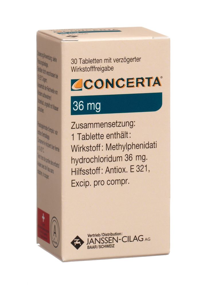 CONCERTA cpr ret 36 mg fl 30 pce