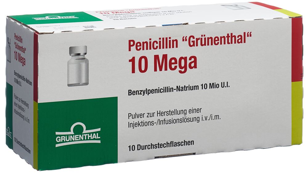 Penicillin "Grünenthal" 10 Mega, Pulver zur Herstellung einer Injektions-/Infusionslösung