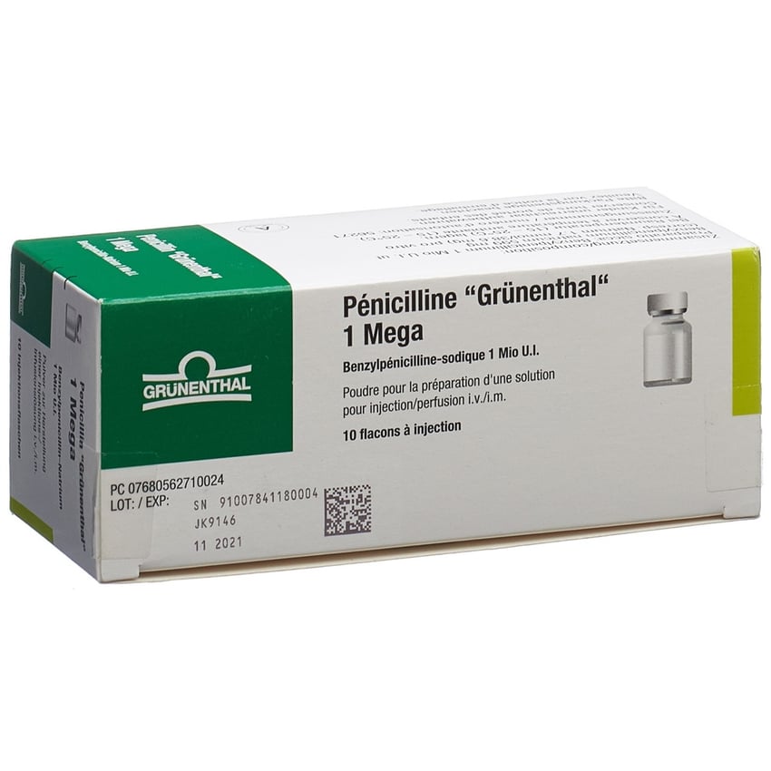Penicillin "Grünenthal" 1 Mega, Pulver zur Herstellung einer Injektions-/Infusionslösung
