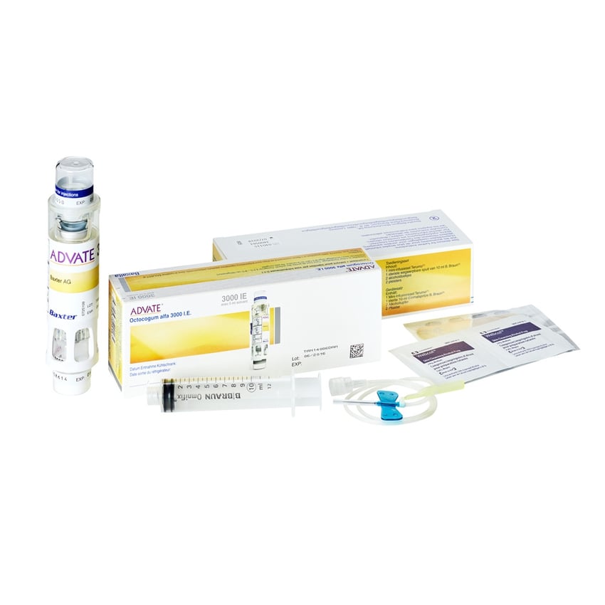 Advate 3000 IE (5 ml), Pulver und Lösungsmittel zur Herstellung einer Injektionslösung