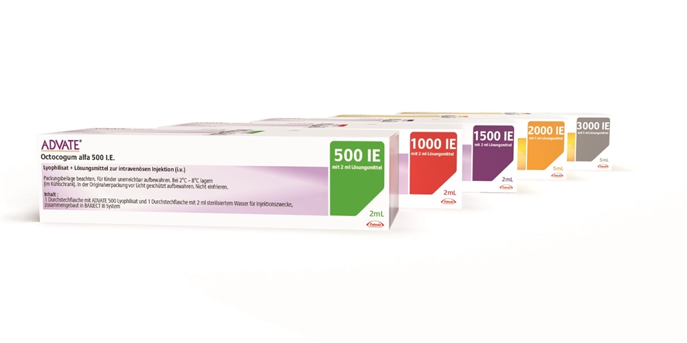 ADVATE subst sèche 1500 UI c solv 2 ml flac