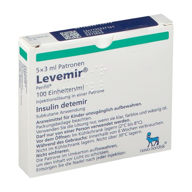 Insulin NovoNordisk Levemir 100 E/ml Penfill, Injektionslösung