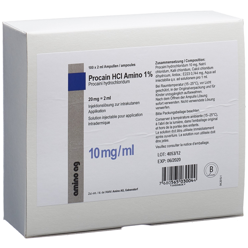 Procain HCl Amino 10 mg/ml, Injektionslösung