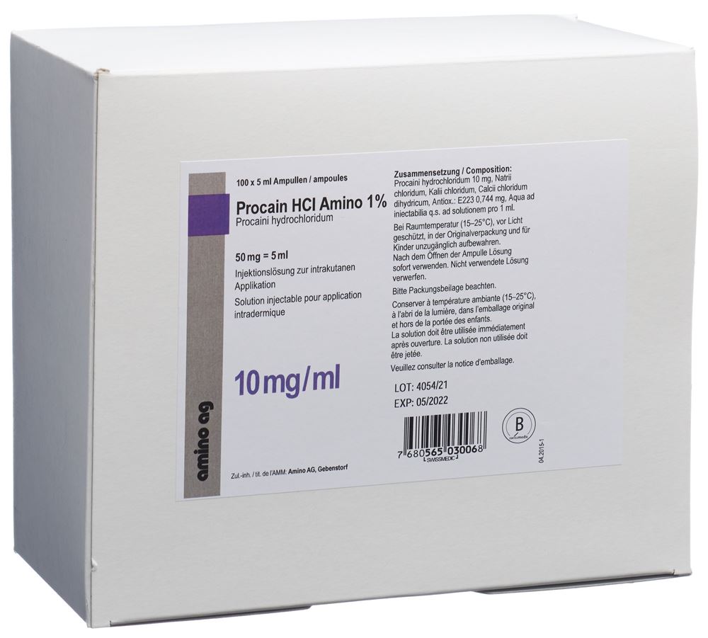 Procain HCl Amino 10 mg/ml, Injektionslösung