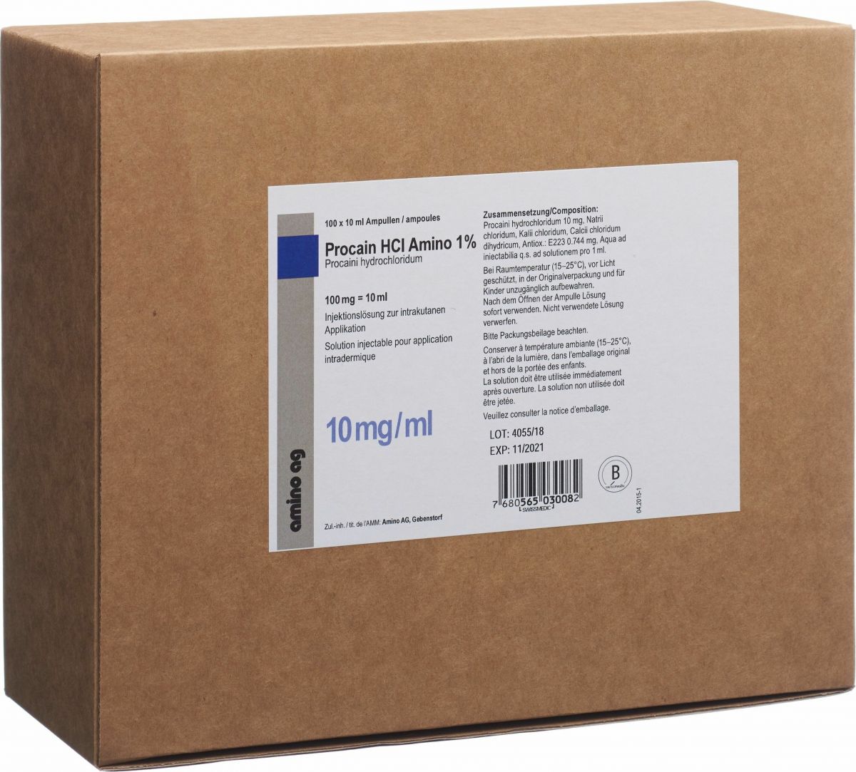 Procain HCl Amino 10 mg/ml, Injektionslösung