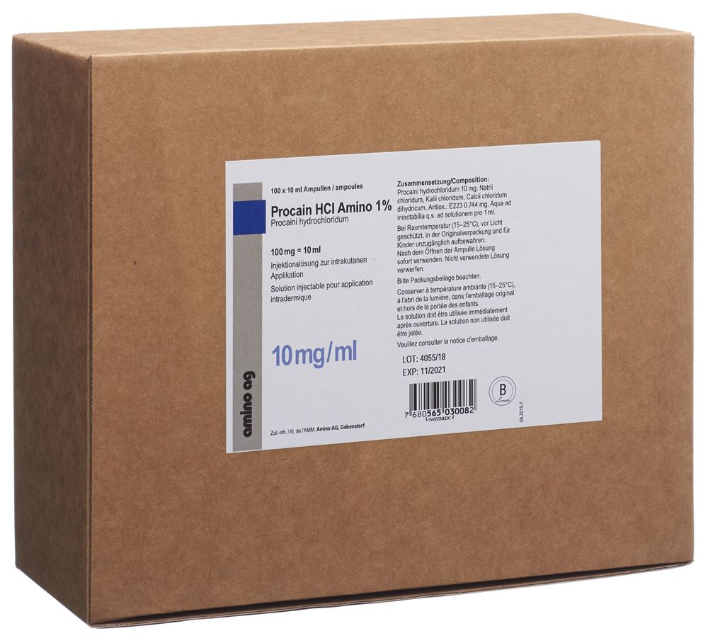 Procain HCl Amino 10 mg/ml, Injektionslösung