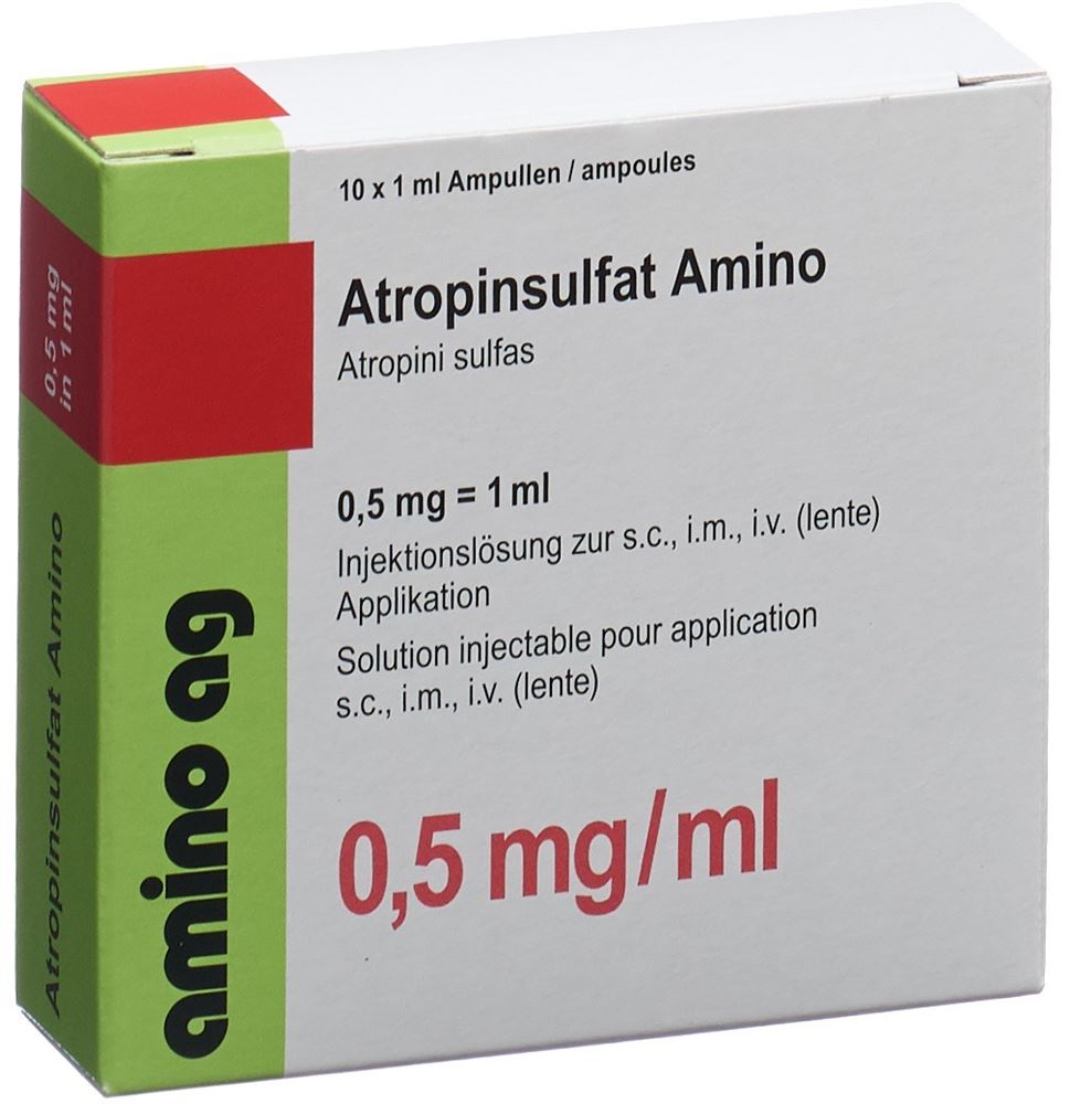 ATROPINSULFAT Amino 0.5 mg/ml 10 amp 1 ml