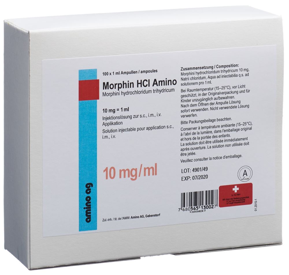 MORPHIN HCL Amino sol inj 10 mg/ml 100 amp 1 ml
