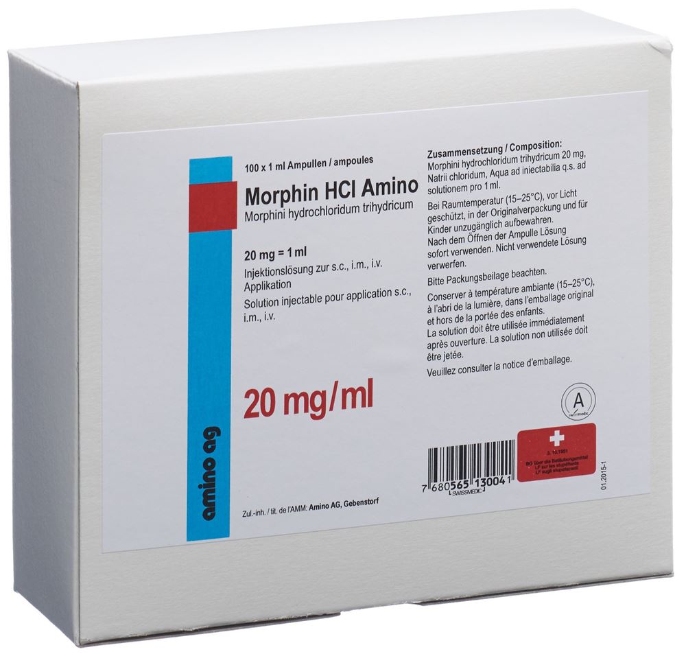 MORPHIN HCL Amino sol inj 20 mg/ml 100 amp 1 ml