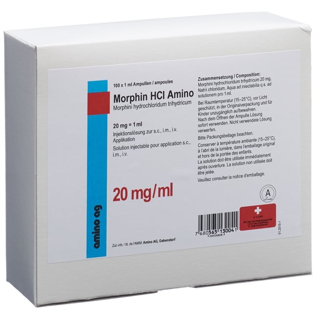 Morphin HCl 20 mg/ml Amino, Injektionslösung
