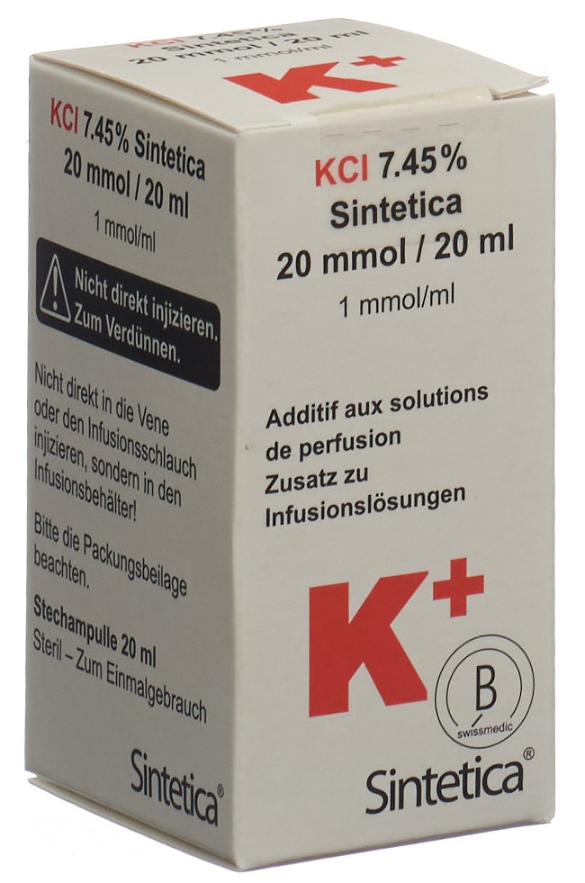 KCL 7.45% Sintetica 20 mmol/20ml vial 20 ml
