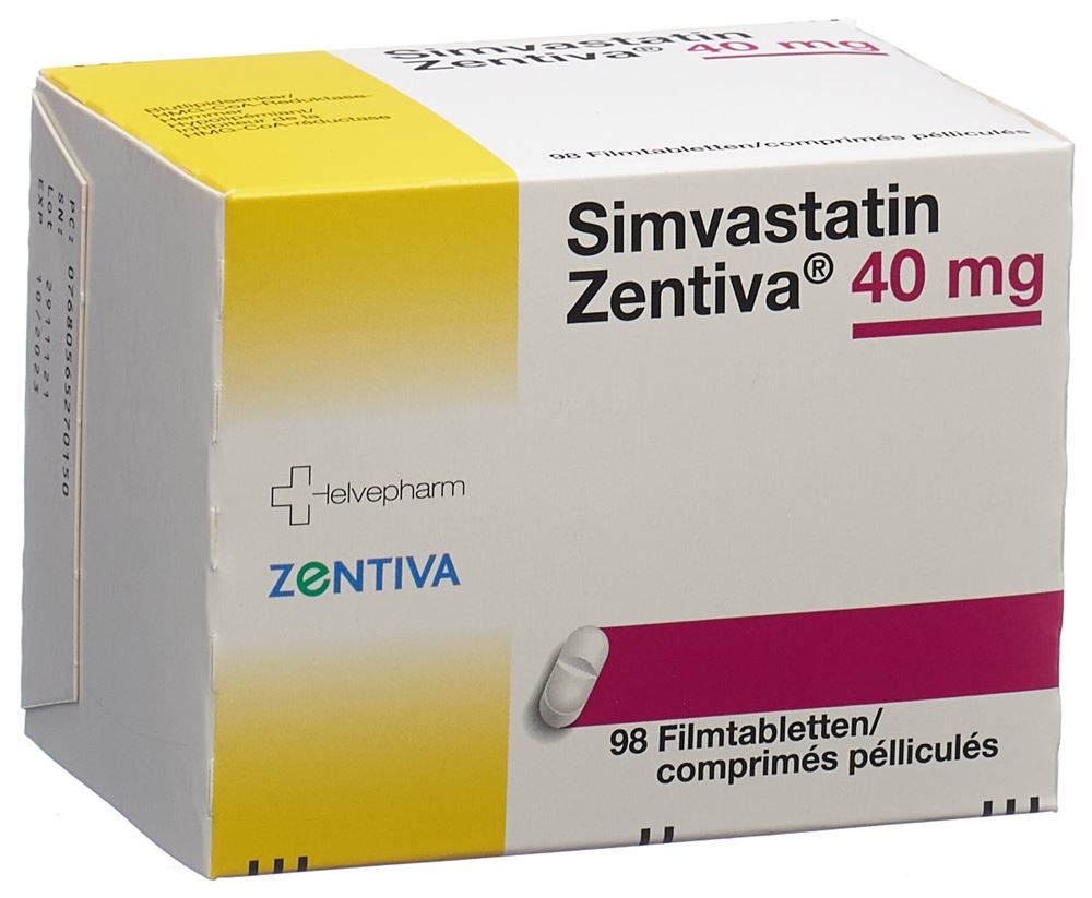 Simvastatin Zentiva 40 mg, Filmtabletten