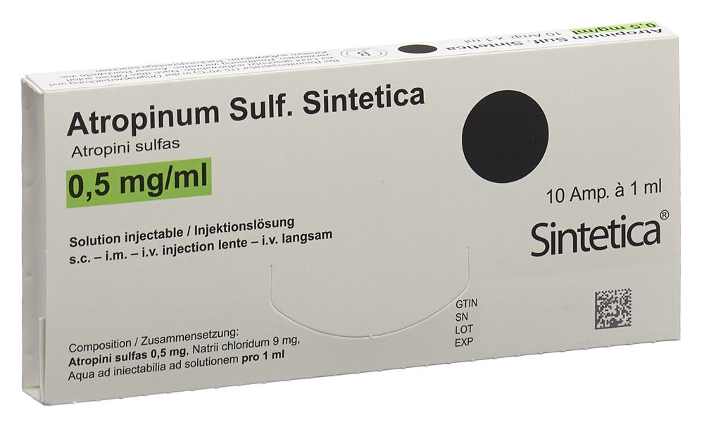 Atropinum Sulf. Sintetica 0.5 mg/ml, soluzione iniettabile