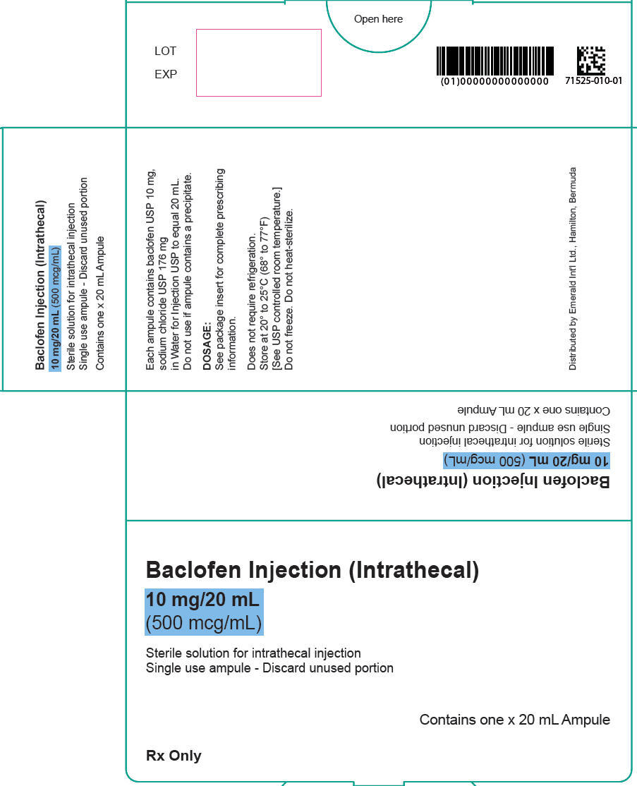 BACLOFEN Intrathecal Sint 10 mg/20ml 5 amp 20 ml