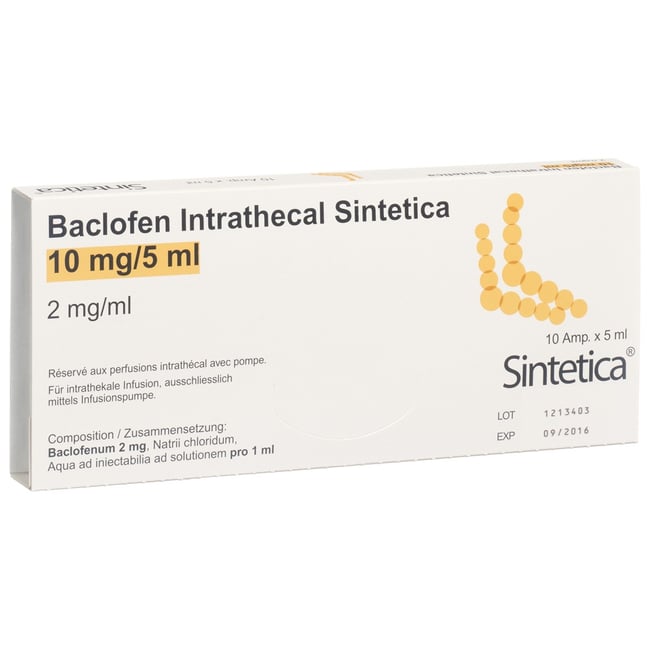 BACLOFEN Intrathecal Sint 10 mg/20ml 5 amp 20 ml