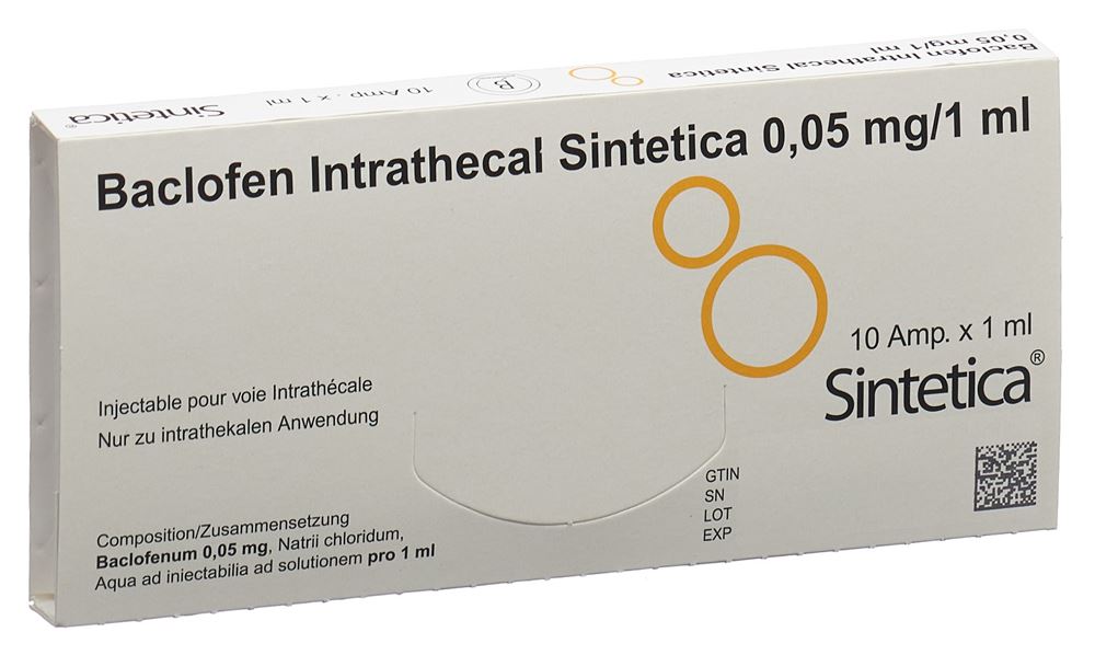 BACLOFEN Intrathecal Sint 0.05 mg/1ml 10 amp 1 ml