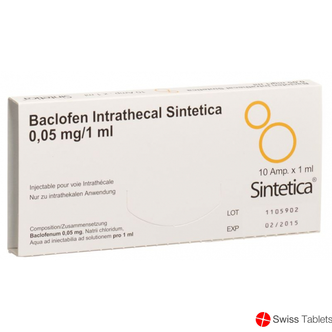 BACLOFEN Intrathecal Sint 0.05 mg/1ml 10 amp 1 ml
