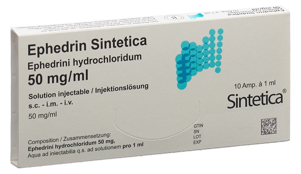 Ephedrin Sintetica 50 mg/ml ampoules, soluzione iniettabile
