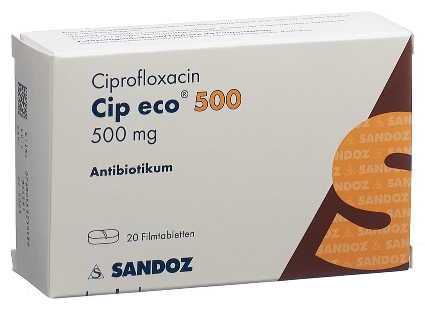 Ciprofloxacin Zentiva 500 mg, Filmtabletten