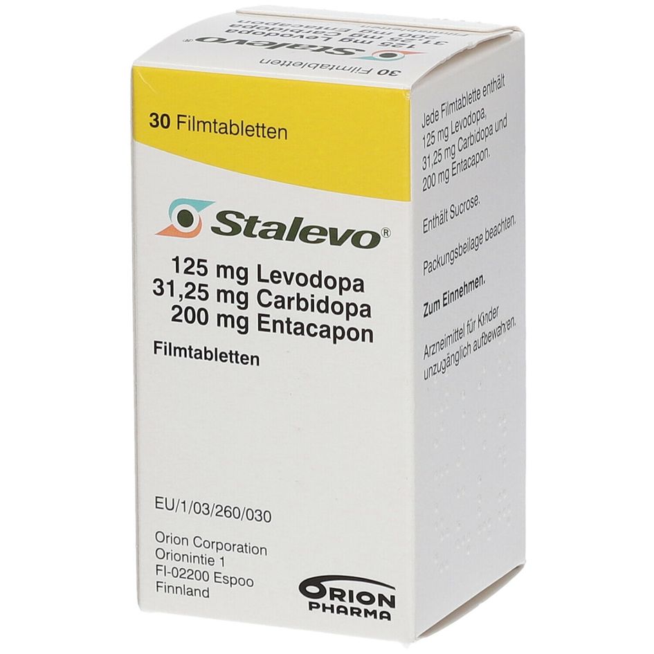 STALEVO cpr pell 125/31.25/200mg bte 30 pce