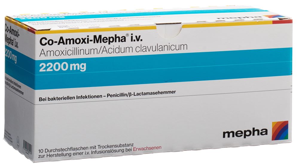 CO-AMOXI Mepha subst sèche 2200 mg fl 100ml 10 pce