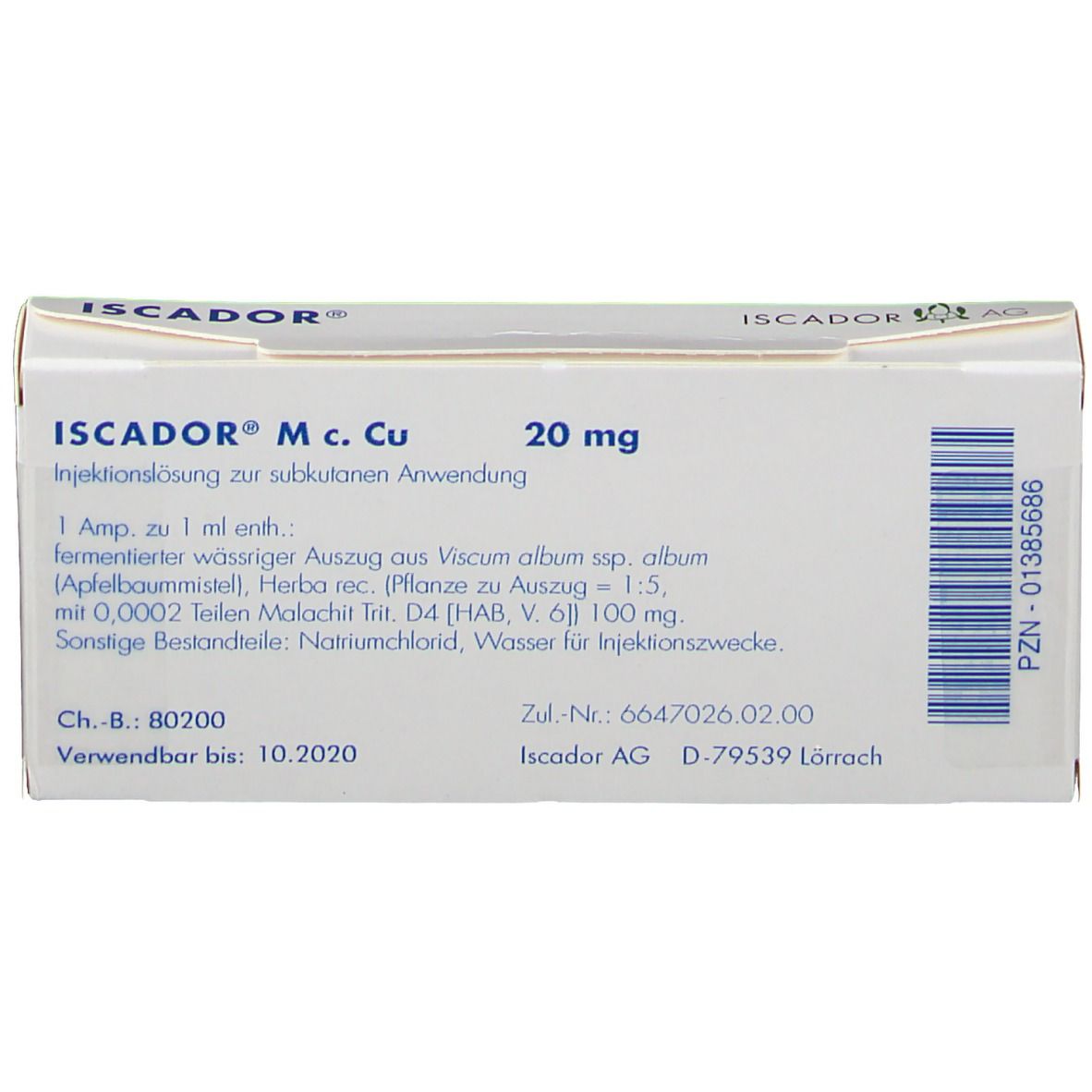 Iscador M c. Cu 20 mg, Injektionslösung (s.c.)