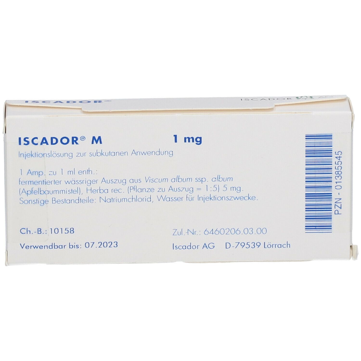 Iscador M spezifiziert / spécifié 1mg, Injektionslösung (s.c.)