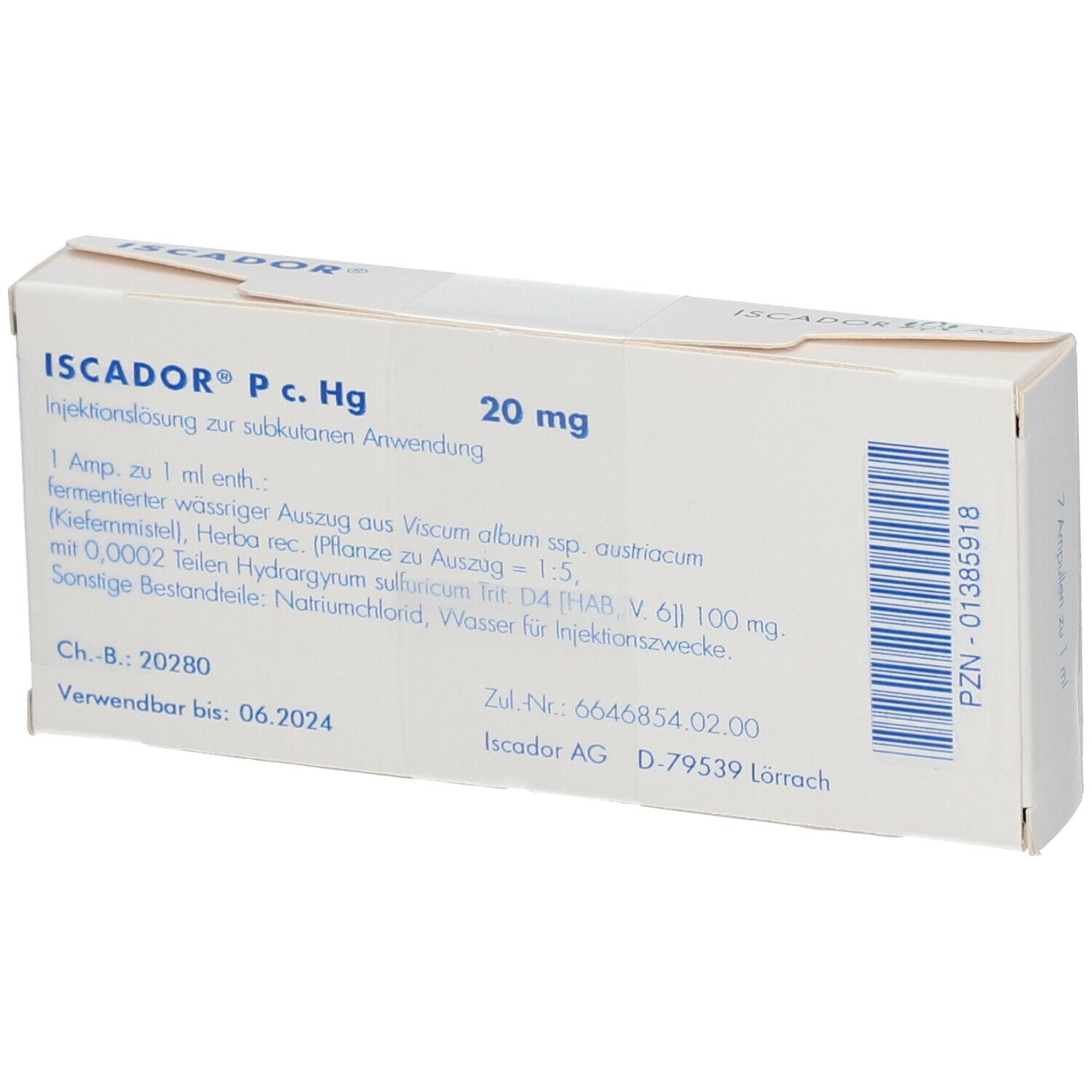 Iscador P c. Hg 20 mg, Injektionslösung (s.c.)