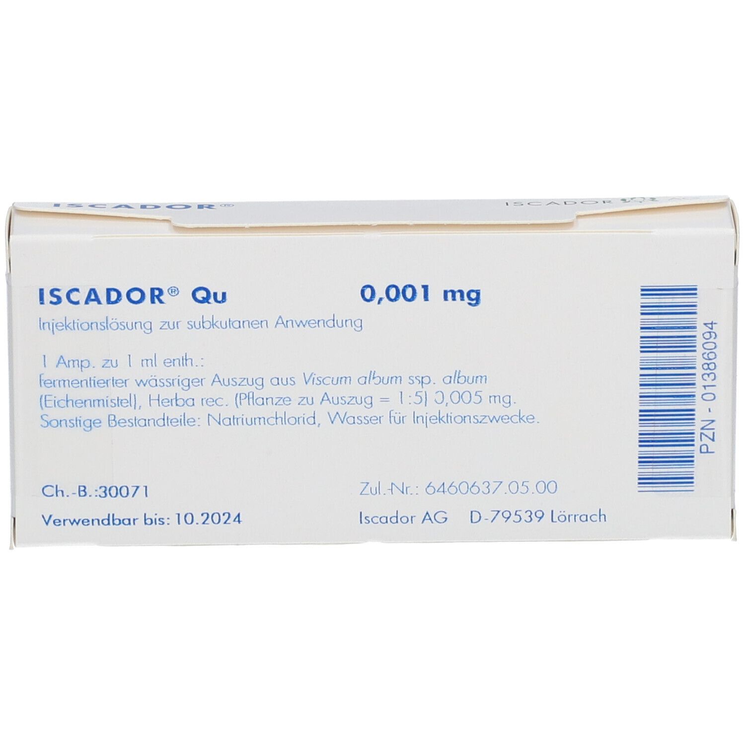 Iscador Qu 0,1 mg, Injektionslösung (s.c.)