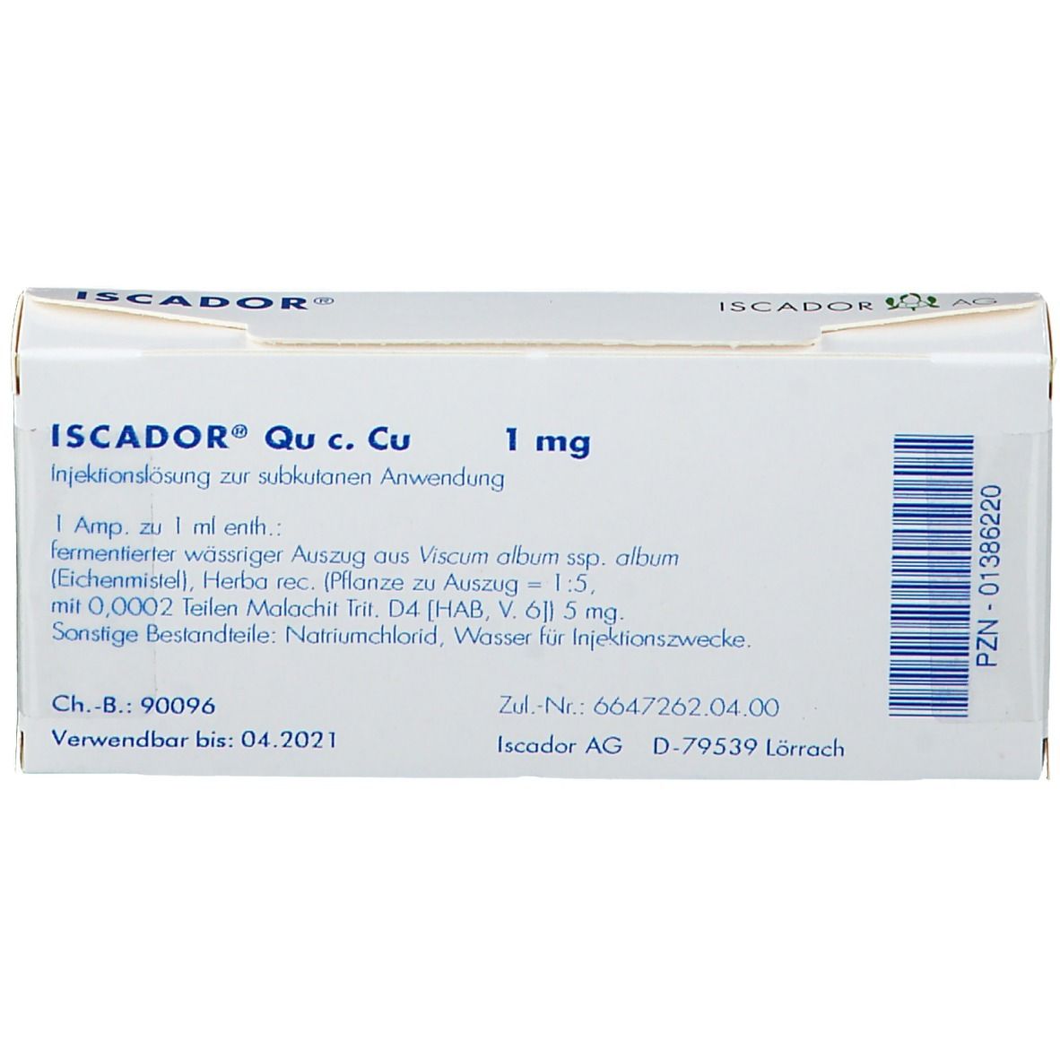 Iscador Qu c. Cu 1 mg, Injektionslösung (s.c.)