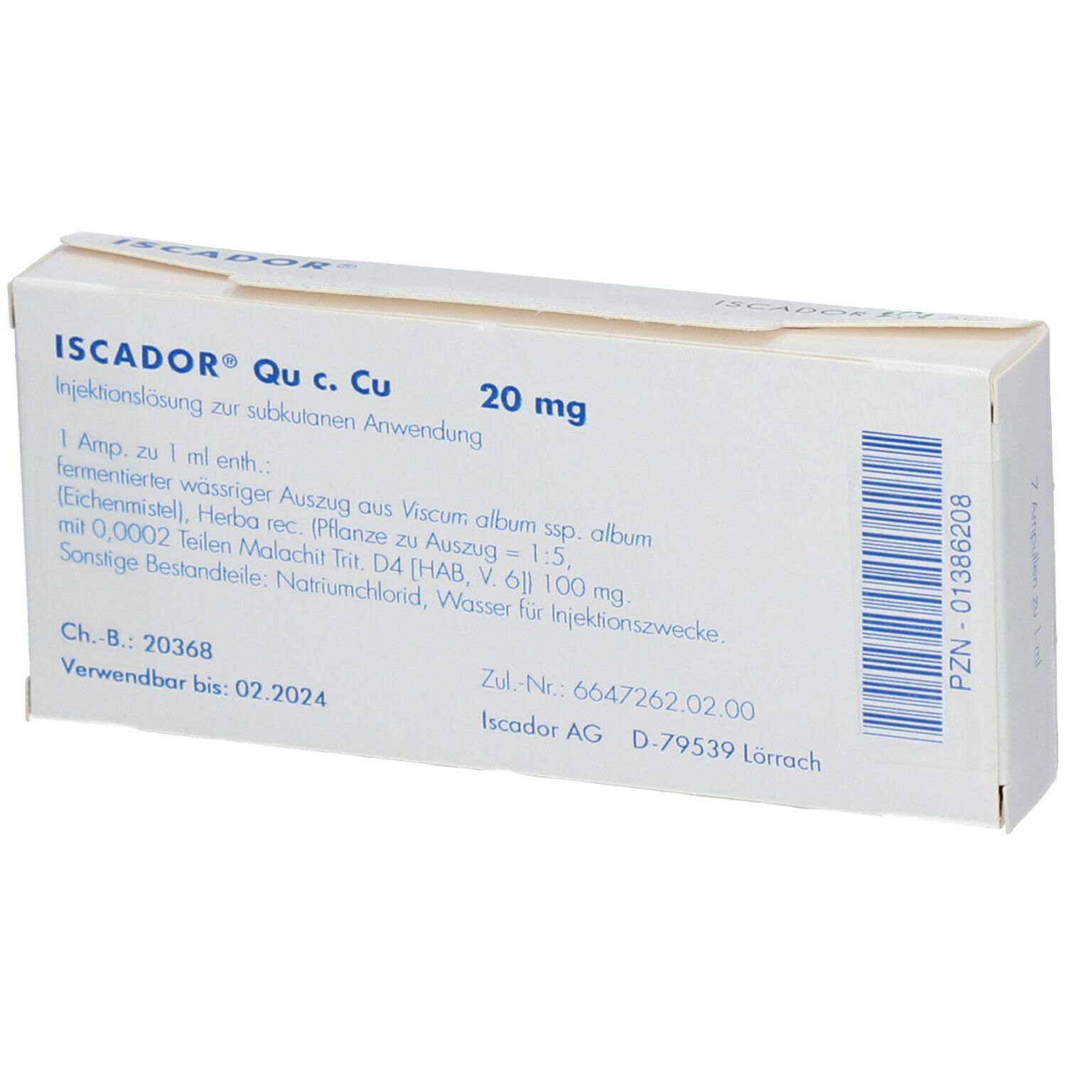 Iscador Qu c. Cu 20 mg, Injektionslösung (s.c.)