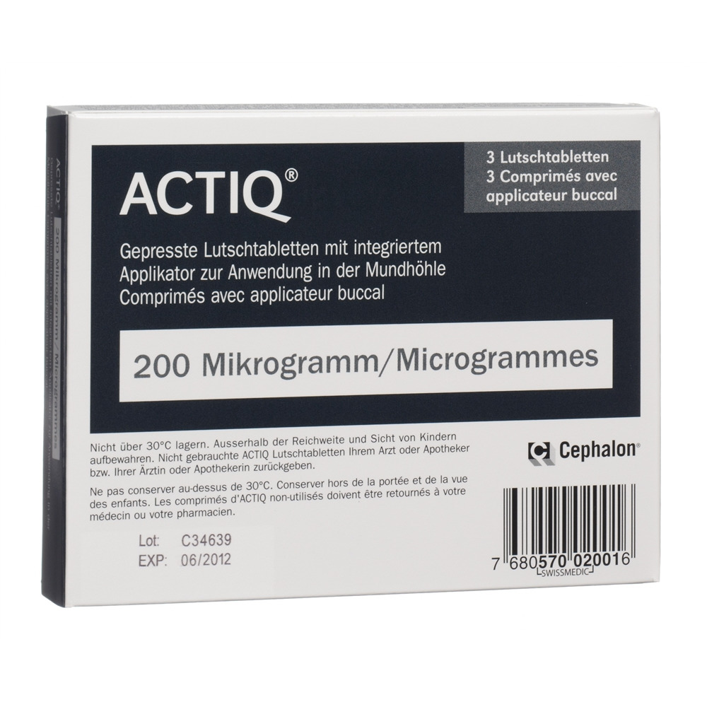 ACTIQ cpr buccaux 200 mcg avec applicateur 3 pce