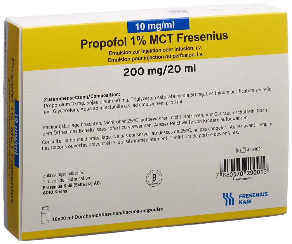 PROPOFOL 1% MCT Fresenius 200 mg/20ml 10 pce