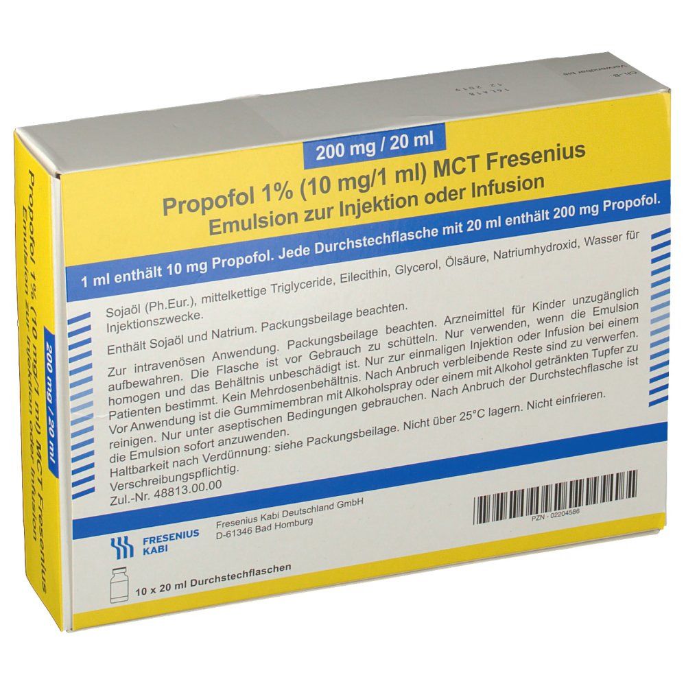PROPOFOL 1% MCT Fresenius 200 mg/20ml fl 10 pce