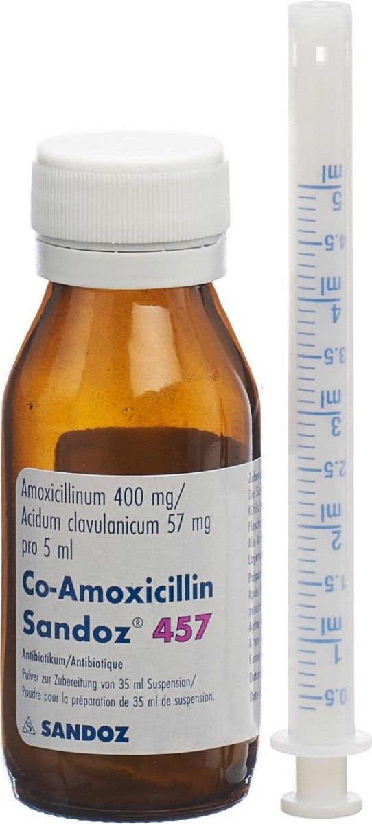 Co-Amoxicillin Sandoz 457, Pulver zur Herstellung einer Suspension zum Einnehmen