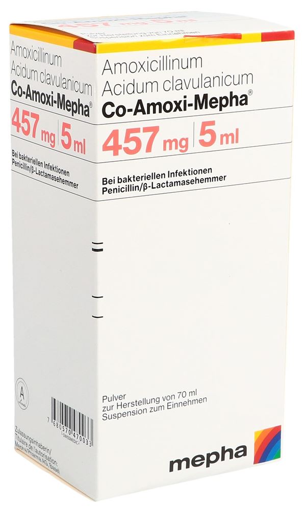 Co-Amoxi-Mepha 457, Pulver zur Herstellung einer Suspension zum Einnehmen